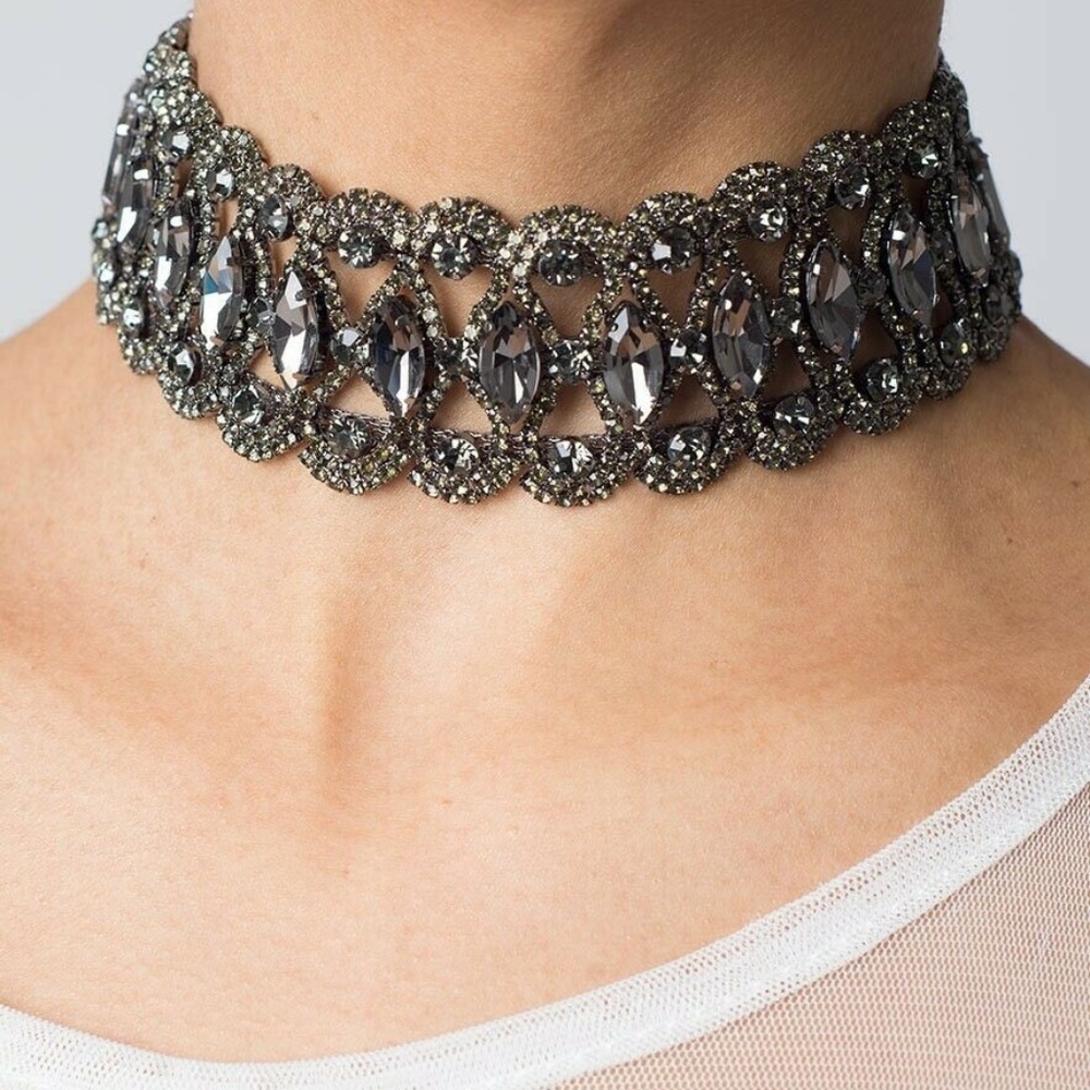 NEW  Rhinestone Choker Necklace Victorian Bohemian